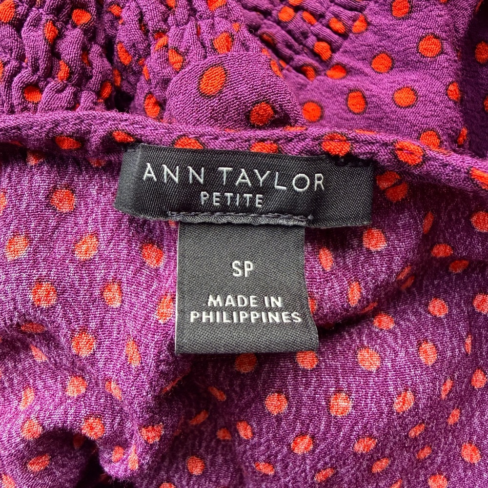 Ann Taylor Purple and Orange Blouse - Picture 4 of 5